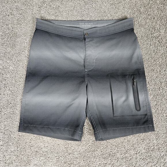 Mack Weldon Board Shorts Mens 31/32 Gray Polkadot AOP 8.5" Inseam Beach - Picture 1 of 14